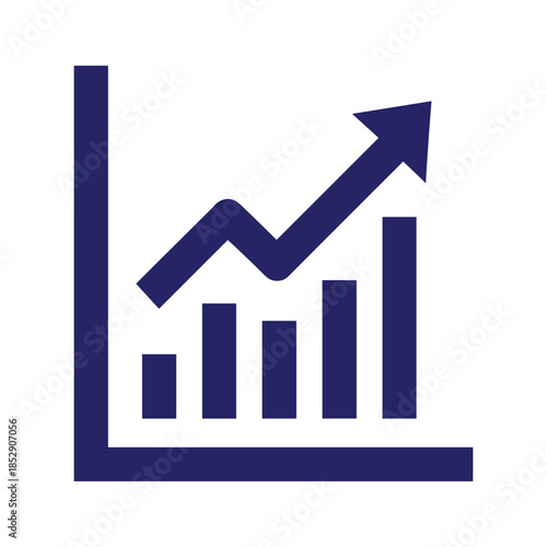 Free Download Graph icon showing upward trend - GFXLoad