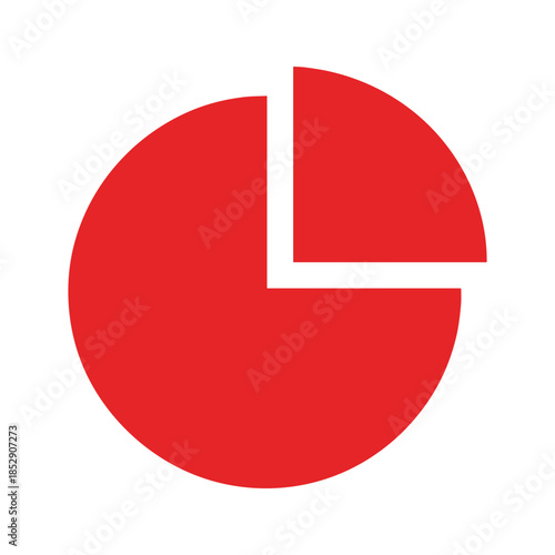 Red pie chart with one section separated