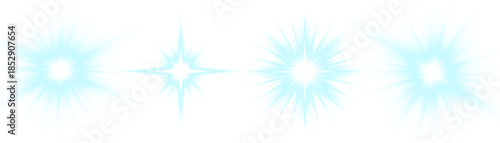 Magical glowing stars with soft trails float elegantly. Transparent background maintains shine. Perfect for festive or holiday card designs.