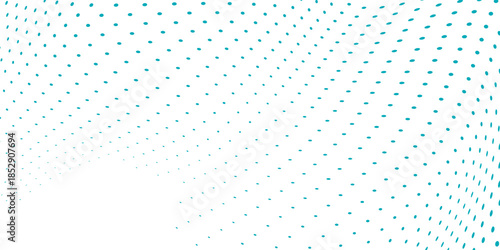 Vector Dot Gradient Blue Color Halftone Background Staggered Dots Pattern Abstract Modern Art
