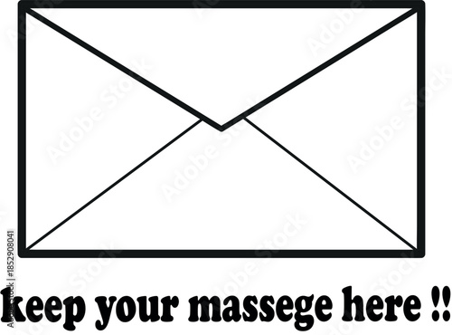 Simple envelope illustration with sample text