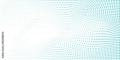 Rectangle Art Gradient Blue Color Halftone Background Staggered Dots Pattern Abstract Modern