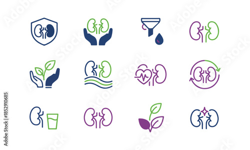 Medical icons brain anatomy neurology cognitive functions mental health illustrations