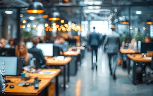 Wallpaper Mural blurred office background with business team working on project professional workplace concept. High quality. High quality Torontodigital.ca