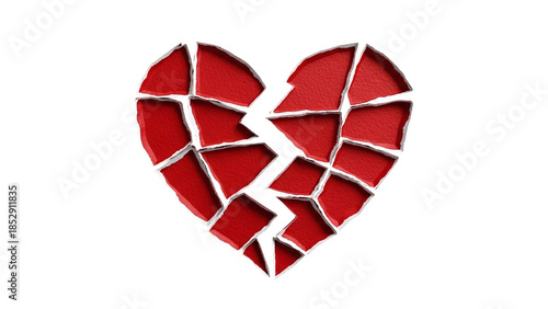 Broken heart isolated on transparent background