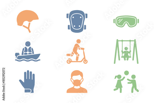 Safety equipment collection illustration vector graphics