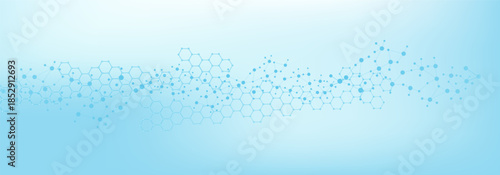 Molecular structure DNA, atom, neurons. Medical, technology, chemistry, science background. Science concept for your design. Connected lines with dots. Vector illustration.