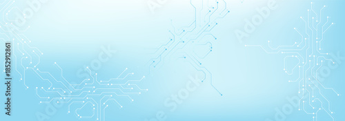 Motherboard digital abstract background. AI circuit board technology texture design. Semiconductor and computer processor on tech banner template concept. Vector illustration