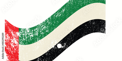 United Arab Emirates flag brush stroke grunge background. Raster version.