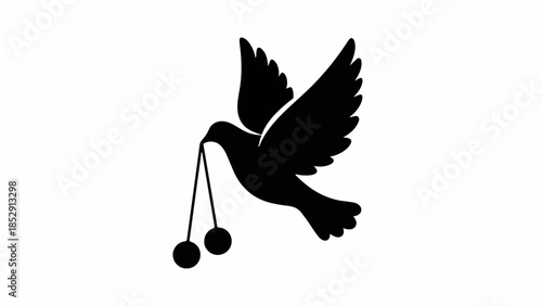 Symbolic silhouette of a dove carrying a message of peace and hope