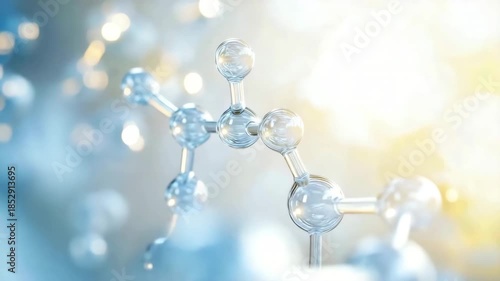 Visualization of bioactive peptide molecule representing advanced skincare science, signal transduction, collagen stimulation, and innovative anti-aging peptide-based skin rejuvenation technology