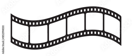 Film strip roll vector icon. Blank negative movie reel isolated on white background illustration