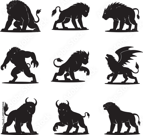 Fantasy Creatures Silhouettes Collection