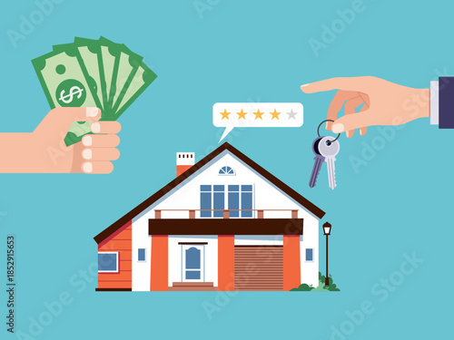 buying house agent of real estate holding in hand house key