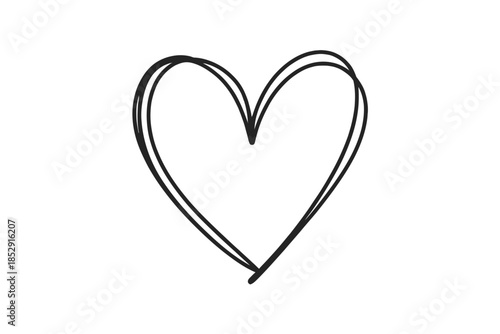 A simple hand-drawn heart shape isolated on a white background.