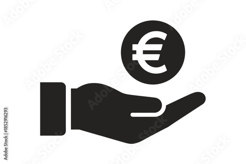 A hand holds a euro coin, representing financial transactions and monetary exchange.