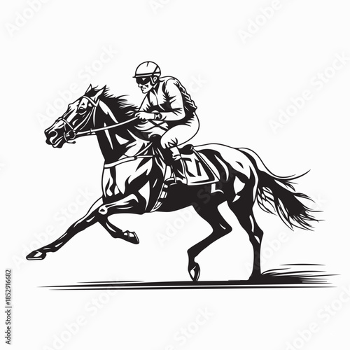 Horse Racing Vector Images. Racing Horse of Stallion Silhouette Vector