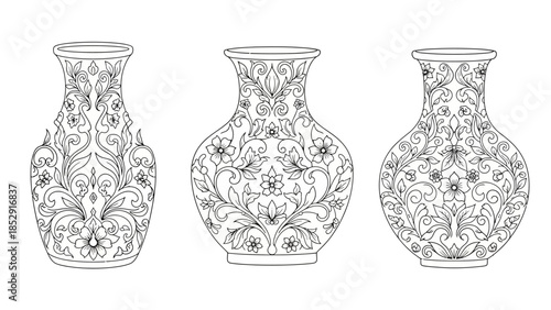 An antique Greek ceramic vase isolated on a white background