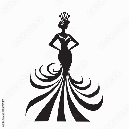 Beauty pageant logo Images vector isolated on white background