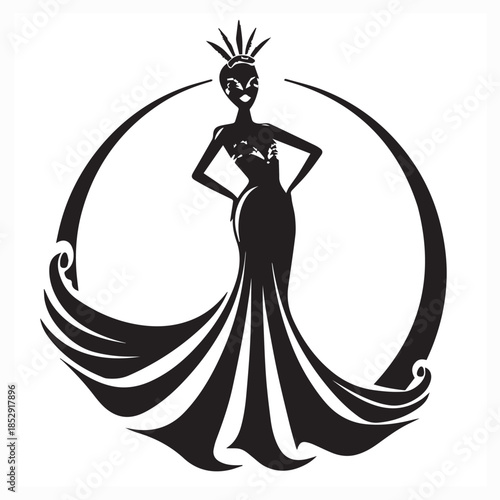 Beauty pageant logo Images vector isolated on white background