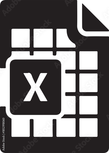 Excel Spreadsheet File Document Icon Vector for Business and Data Management
