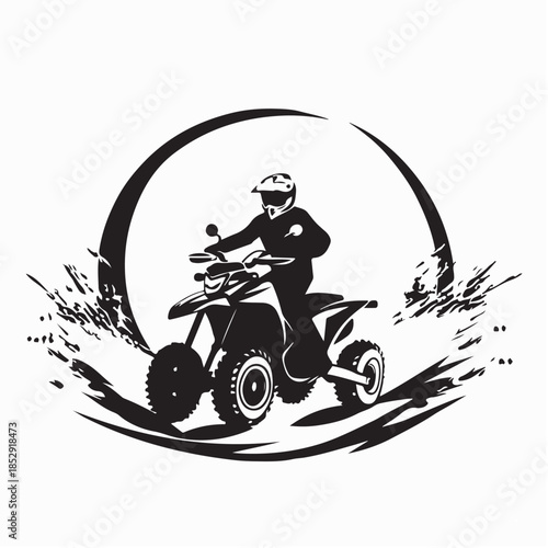 Quad Bike Racing Logo Vector isolated on White Background