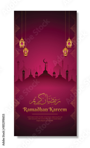 Ramadan kareem traditional islamic festival religious instagram and facebook story