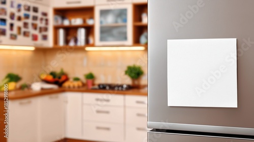 Blank Square Magnet on Stainless Fridge