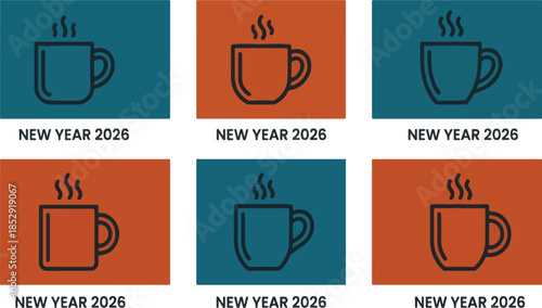 Print2026, new year, cup, mug, coffee, tea, cocoa, hot chocolate, steam, drink, beverage, cafe, cafeteria, breakfast, morning, winter, holiday, season, celebration, date, calendar, time, year, future,
