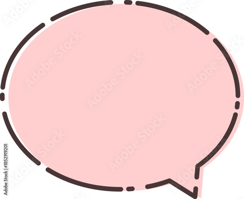 シンプルなピンク色の吹き出し