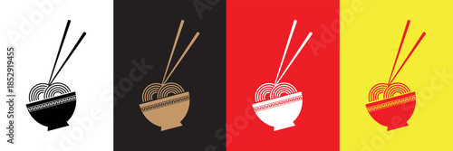 noodle pasta icon in a plate