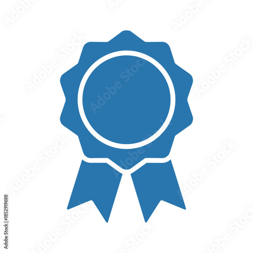 Blue rosette badge icon