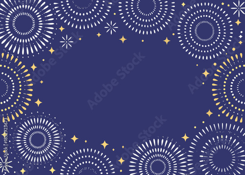 A stunning display of white fireworks against a rich navy blue background