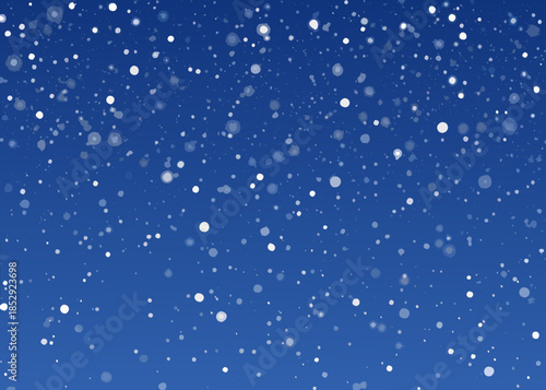 Falling snowflakes against a dark blue winter background a serene scene