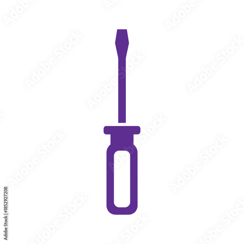 Purple screwdriver icon on white background