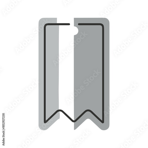 Grey Ticket Stub Icon