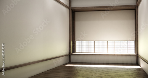 Wallpaper Mural Architecture modern interior concept Empty room muji and wood panels wall design 3D illustration rendering Torontodigital.ca