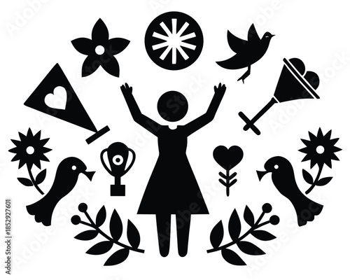 Women's empowerment and rights icons