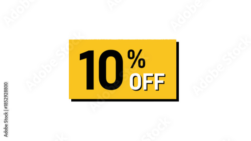 Vibrant yellow 10 off discount tag for promotions.