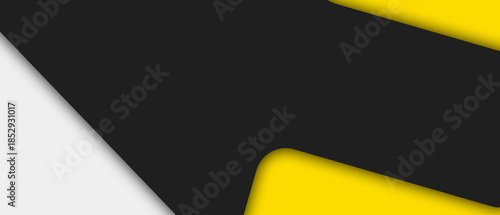 Abstract Yellow, black and white geometric overlap shape background