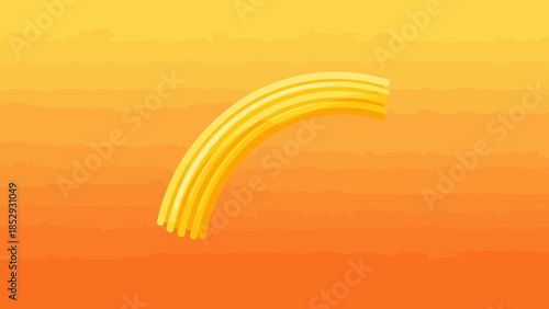 A single piece of uncooked yellow elbow macaroni pasta.