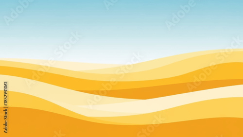Stylized illustration of rolling golden desert sand dunes.