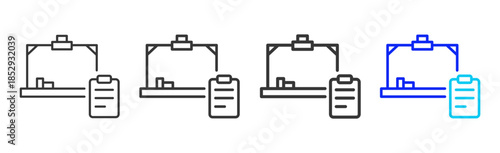 Teacher Evaluation icon set collection creative outline style for education with multiple thickness variations suitable for exam test review study rating certification