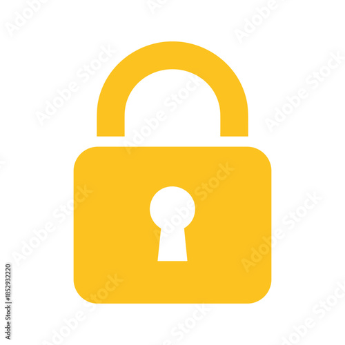 Yellow padlock icon on white background