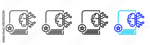 Knowledge Star icon set collection creative outline style for education with multiple thickness variations suitable for exam test review study rating certification