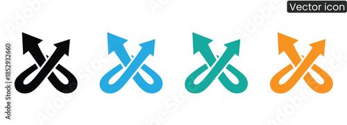 A set of colorful arrows crossing up, symbolizing growth and progress