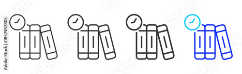 Study Time icon set collection creative outline style for education with multiple thickness variations suitable for exam test review study rating certification