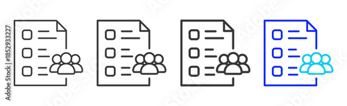Peer Review icon set collection creative outline style for education with multiple thickness variations suitable for exam test review study rating certification