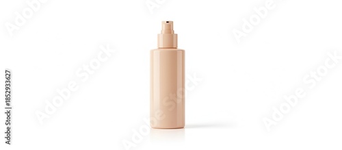 Frosted glass cosmetic bottle mockup with blank label and copy space