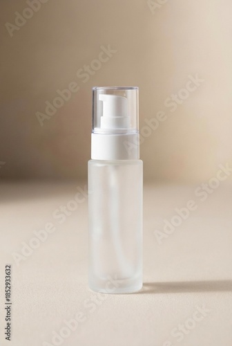 Simple cosmetic bottle mockup with professional studio lighting